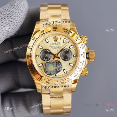 Swiss Replica Rolex Daytona 40 Watch Yellow Gold Case